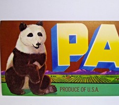 Panda Bear Crate Label Original Large Letter Farms 1940s Vintage Fruit G... - £7.01 GBP