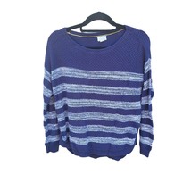 Caslon Sweater Small Womens Blue Long Sleeve Crew Neck Pullover Striped Winter C - £12.42 GBP
