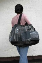 XXXL Recycled Denim Tote Bag: Oversized Weekender, Travel, Shopping - $210.00