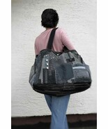 XXXL Recycled Denim Tote Bag: Oversized Weekender, Travel, Shopping - $210.00