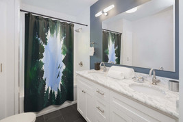 Landscape Tall Trees Stylish Design 71&quot; x 74&quot; Elegant Waterproof Shower Curtain  - £55.89 GBP