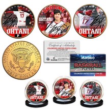 Shohei Ohtani Shotime Officially Licensed 24K Gold Jfk Half Dollar 3-Coin Set - £26.12 GBP