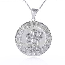 925 Sterling Silver Ancient Aztec Mayan Sun Deity Pendant Necklace S, M, L - £27.01 GBP+