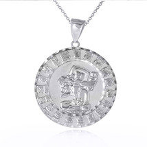 925 Sterling Silver Ancient Aztec Mayan Sun Deity Pendant Necklace S, M, L - $33.80+