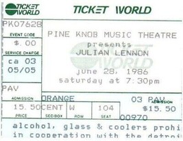Vintage Julian Lennon Ticket Stub June 28 1996 Clarkston Michigan - £27.13 GBP