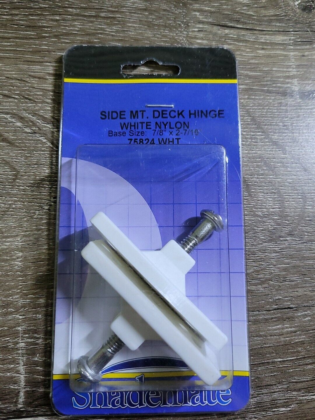 Shademate Side Mt Deck Hinge, 75824 White Nylon - $12.82