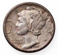 1927-D 10C Mercury Dime En Extra Fin XF État , Au En Usure, Mince Rayures - $1,591.04 MXN