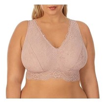 DREAMFIT Plus Size Full Coverage Wireless Lace Bralette Adobe Road 3X New - $4.94