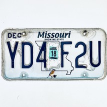 2018 United States Missouri Bluebird Passenger License Plate YD4 F2U - $18.80