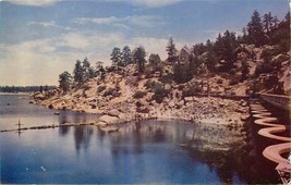 Chrome Postcard CA E393 Big Bear Lake View from main highway crossing the lake - $3.47