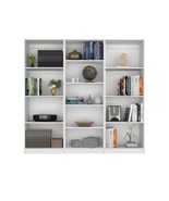 Chelton 3PC Living Room Set with Bookcases, Matt Gray/White - $8,965.02 MXN