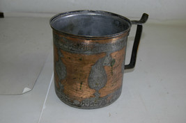 Large Antique Copper Grog Beer Mug Etched Carved Pewter? Handmade - $39.99