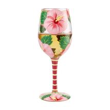 Lolita Wine Glass Pink Hibiscus 9" High 15 oz Gift Boxed Collectible #6007474 image 3