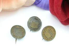 3 Red Cross Vintage Blood Donor Pins Lapel Pinback Goldtone Metal Shield Design - £8.00 GBP