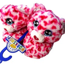 Pink Red Teddy Bear Plush Slippers Girls Size 12-13 Build a Bear Workshop New - £5.19 GBP