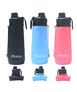 BEQU 750ml/25 Fl Oz Foldable Silicone Water Bottle - Set of 3 (Black, Bl... - $39.76 CAD