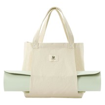 Moyaqi Canvas Tote Bag With Yoga Mat Carrier Pocket Carryall Shoulder Ba... - $38.99