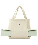 Moyaqi Canvas Tote Bag With Yoga Mat Carrier Pocket Carryall Shoulder Ba... - £30.89 GBP