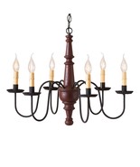 6-Arm Harrison Wood Chandelier in Americana Red - $753.84 CAD