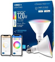 Cree Lighting Connected Max Smart Led Bulb Par38 Outdoor Flood Tunable White + - £12.57 GBP