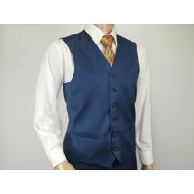 Mens Vitali Three Piece Suit Vested Sharkskin Sheen M3090 Royal blue Regular fit image 12