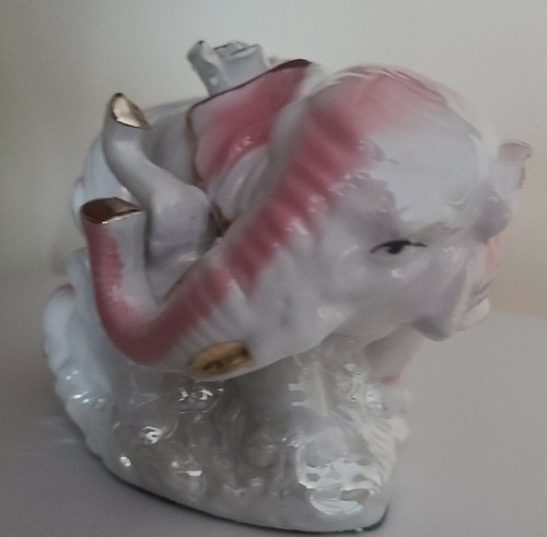 Glazed ~ Pearlized ~ Ceramic ~ Elephant Figure ~ 5" Tall x 7" Wide x 4" Deep Item image 2