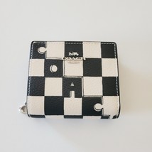 Coach CT217 Snap Wallet Coach Checkerboard Small Clutch Black Chalk - $82.75