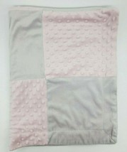SL Home Fashions Baby Blanket Pink Gray Patchwork Minky Dot  Girl Securi... - £15.71 GBP