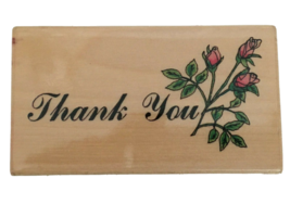 Stamp Affair Rubber Stamp Thank You Roses Flowers Thanks Gratitude Words... - $5.99