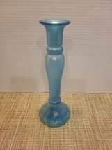 Dugan Diamond Celeste Blue Stretch Glass Blown Candlestick Vase - £10.80 GBP