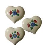 Home Interior Ceramic Rosebud Painted Hearts Wall Decor 3 inch Lot of 3 ... - £12.40 GBP