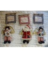 3 Russ Berrie Merry Christmas Snowmen And Joy Santa Plush Hanging Decora... - £5.32 GBP