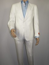 Men's ENZO Linen Spring Summer Suit Light Weight Breathable E58302-1 White image 6