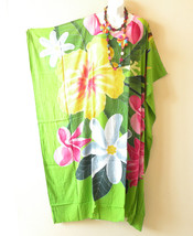 KG85 Floral Hand Painted Batik Kaftan Caftan Kimono Hippy Maxi Dress up ... - £23.62 GBP