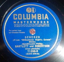 Bartlett &amp; Robertson (Duo Pianists) 78 COLUMBIA 71398 Scherzo / ARENSKY ... - £5.40 GBP