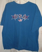 VTG Tee USA Patriotic Blue White Red Flag t-shirt men&#39;s size XXL - £14.14 GBP