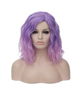 Purple Short Curly Wavy Bob Wig  - £28.35 GBP