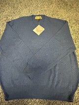 100% Cashmere Crewneck Sweater Men’s XL Blue MSRP $160 2-Ply Yarns - £60.68 GBP