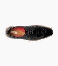 25725-001 Stacy Adams Alario Wingtip Oxford Croco Leather Shoes Black image 4