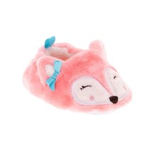 Walmart Brand Infant Girls Pink Fox Slippers Shoes Size 4 New - £7.03 GBP