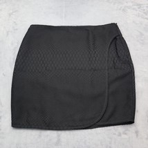 Max Studio Skirt Womens 12 Black Side Zip Wrap Casual Mini Pencil Skirt - $25.72