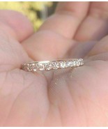 1Ct Rundschliff Echter Moissanit Voller Ewiger Hochzeitsring 14K Gelbver... - $97.01