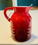 Le Creuset Cerise Red Canada Leaf 6 oz Maple Syrup Jug Pitcher ~ NWT - $34.13