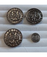 Hessian Military Jacket Buttons 4 Silver Spes Nostra Es Devs God Is Our ... - £9.74 GBP