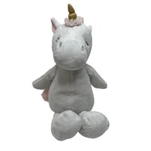 Carter&#39;s Baby Unicorn Plush Waggy Stuffed Animal White Pink Lovey Embroi... - £10.09 GBP