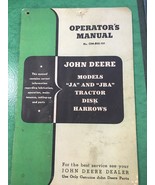 VINTAGE JOHN DEERE OPERATORS  MANUAL Model JA And JBA Tractor Disk Harrows - €21,14 EUR