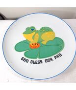 Vintage Frog Plate God Bless Our Pad Friendly Greeters Sunshine Plates 1973 - $761.48 MXN