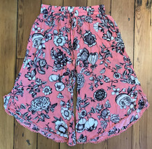 Anthropologie Pink Floral Flowy Capri Pants Medium - £787.99 GBP