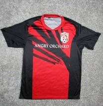 Angry Orchard Shirt Adult X-Large Red Black Soccer Logo Promotional Athl... - $15.99