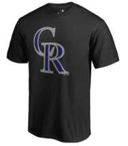 Majestic Men s Black Colorado Rockies Team Color Primary Logo TShirt-Black,Small - £14.12 GBP